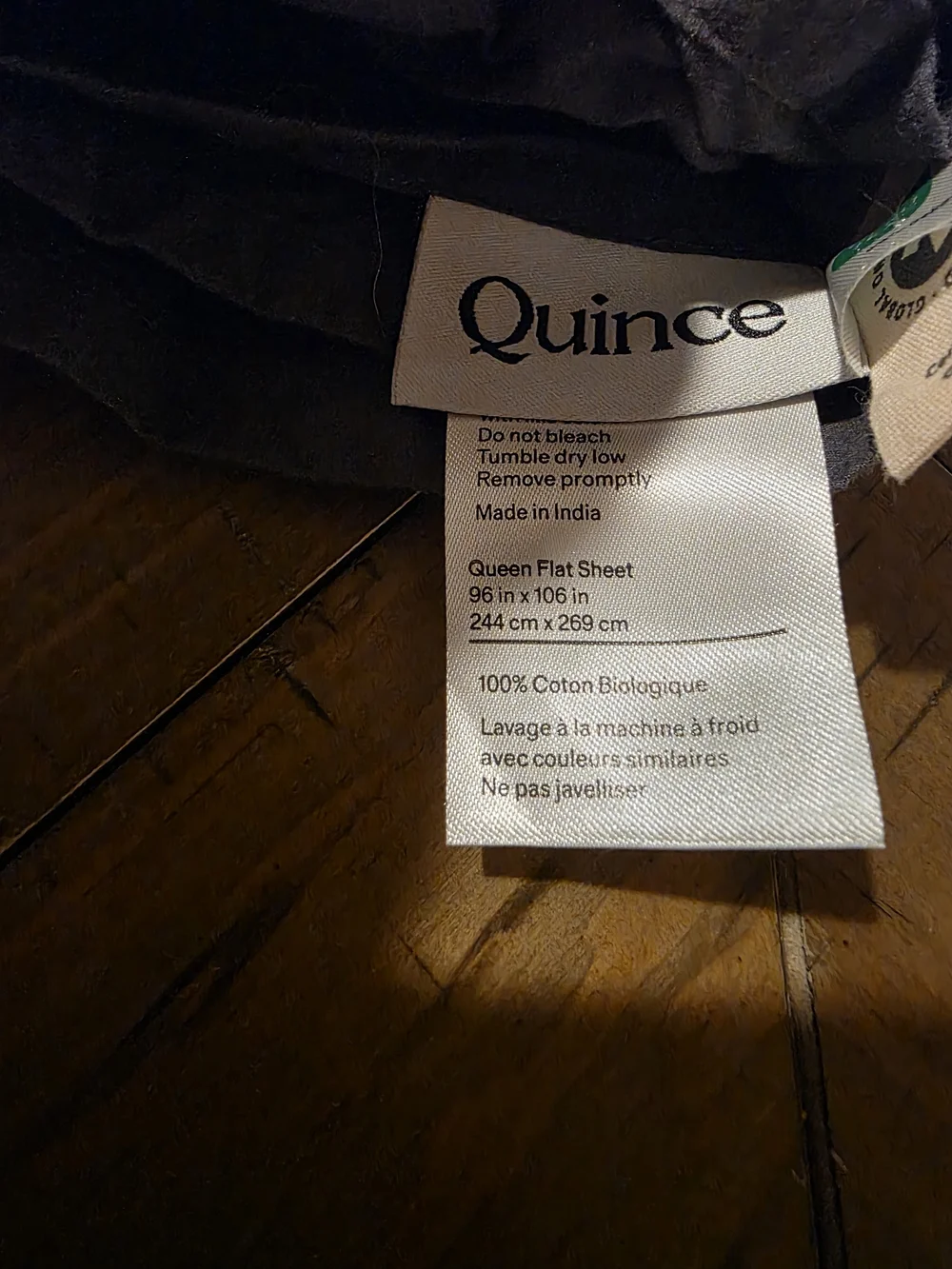 Quince Brushed Cotton Queen Flat Sheet & Pillow Covers - Nightfall